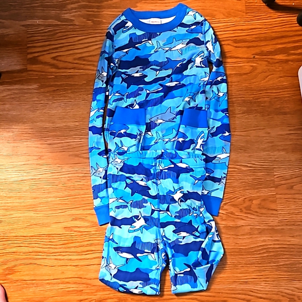 Hanna Andersson swimming shark pajamas size 10
